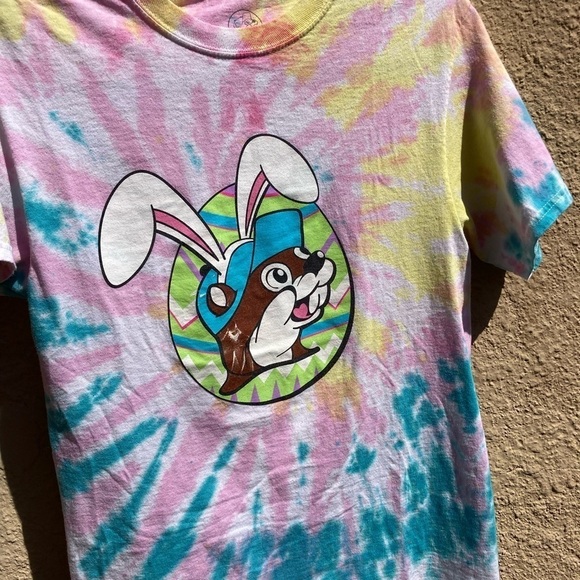 Women's Buc-ee's T-Shirt Multicolor Logo Tie Dye S Crew Cotton Gas Texas Food - Picture 9 of 10